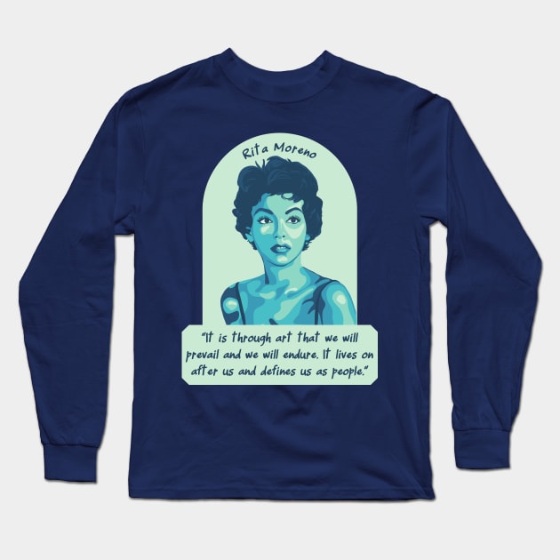 Rita Moreno Portrait Long Sleeve T-Shirt by Slightly Unhinged